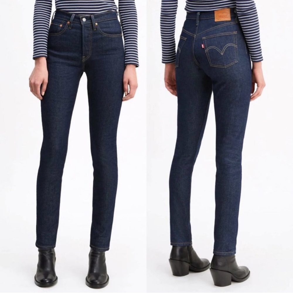 NWT Levi's Premium 501 Skinny Dark Wash Blue Jeans 24x30